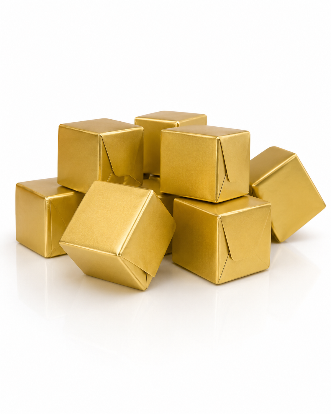 Dubai Truffle House pistachio truffles wrapped in gold foil
